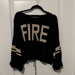 Black and Cream 'FIRE' Sweater